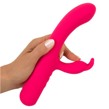 Vibrator dublu YOU2TOYS Pink Sunset Rabbit Vibrator, cu display digital, 10 funcții de vibrație, 4 viteze, culoare roz