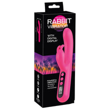 Vibrator dublu YOU2TOYS Pink Sunset Rabbit Vibrator, cu display digital, 10 funcții de vibrație, 4 viteze, culoare roz
