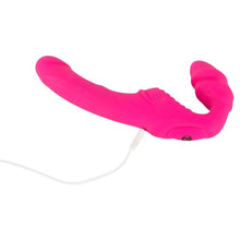Vibrator dublu YOU2TOYS Strapless Strap-On 2, strap-on fără ham, 9 funcții de vibrație, rezistent la apă, lungime 21.8 cm, roz
