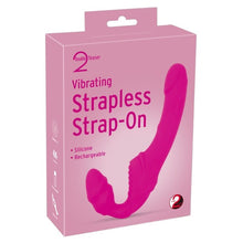 Vibrator dublu YOU2TOYS Strapless Strap-On 2, strap-on fără ham, 9 funcții de vibrație, rezistent la apă, lungime 21.8 cm, roz