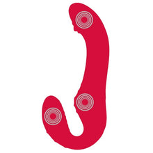 Vibrator dublu YOU2TOYS Strapless Strap-On 3, strap-on fără ham, control prin telecomandă, 9 funcții de vibrație, 19.1 cm, roșu