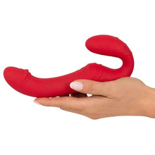 Vibrator dublu YOU2TOYS Strapless Strap-On 3, strap-on fără ham, control prin telecomandă, 9 funcții de vibrație, 19.1 cm, roșu
