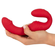 Vibrator dublu YOU2TOYS Strapless Strap-On 3, strap-on fără ham, control prin telecomandă, 9 funcții de vibrație, 19.1 cm, roșu