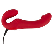 Vibrator dublu YOU2TOYS Strapless Strap-On 3, strap-on fără ham, control prin telecomandă, 9 funcții de vibrație, 19.1 cm, roșu