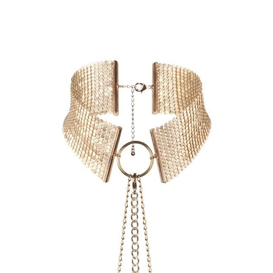 Choker din plasă metalică cu lanț reglabil BIJOUX - Desir metallique, pentru femei, gold
