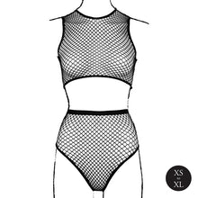 Lenjerie set 2 piese LE DESIRE - DES069BLKOS, tip plasa, neagra, marime XS - XL