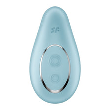 Vibrator dublu SATISFYER Dipping Delight, pentru stimulare clitoridiană și vaginală, 12 funcții de vibrații, rezistent la apă IPX7, albastru