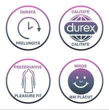 Prezervative Durex Pleasure Prolonged, regular fit, efect de intarziere ejaculare, 56 mm, 1 cutie x 12 buc