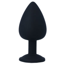 Plug anal INTENSE - Shelki, textura matasoasa, din silicon, negru, marime L