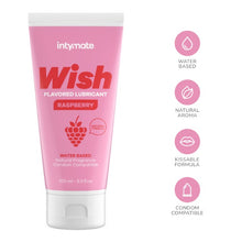 Lubrifiant cu aromă INTYMATE Wish Raspberry, formulă naturală pe bază de apă, aromă de zmeură, 100 ml