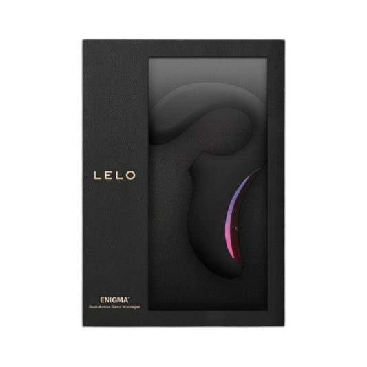Vibrator LELO - Enigma, stimulare duala, 10 functii de vibrare, rezistent la apa, 17 cm, negru