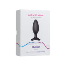 Plug anal LOVENSE - HUSH 2, control prin aplicatie, cu 10 functii de vibrare, 4.45 cm, culoarea negru(mediu)
