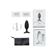 Plug anal LOVENSE - HUSH 2, control prin aplicatie, cu 10 functii de vibrare, 4.45 cm, culoarea negru(mediu)
