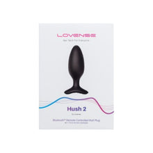 Plug anal LOVENSE - HUSH 2, control prin aplicatie, cu 10 functii de vibrare, 4.45 cm, culoarea negru(mediu)