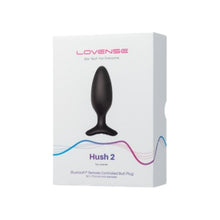 Plug anal LOVENSE - HUSH 2, control prin aplicatie, cu 10 functii de vibrare, 4.45 cm, culoarea negru(mediu)