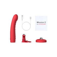 Vibrator LOVENSE - MISSION 2, control prin aplicatie, 3 viteze cu 4 intensitati, 27 cm, culoarea rosu