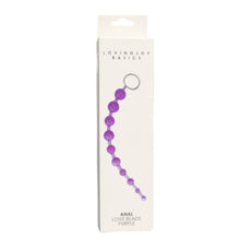 Rozariu anal LovingJoy - Love Beads, din silicon, mov, 32 cm