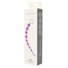 Rozariu anal LovingJoy - Love Beads, din silicon, mov, 32 cm