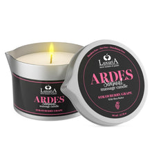 Lumânare pentru masaj LUXURIA Ardes Sensual - Strawberry Grape, cu unt de shea, aromă de căpșuni și struguri, 80 ml