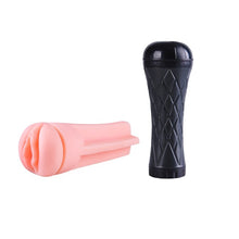 Masturbator B-SERIES Cyber Skin, pentru stimulare vaginala reala, control telecomanda, 7 functii vibrare, 23.5 cm, negru