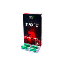 Capsule MAXRO FORTE, pentru imbunatatirea performantelor sexuale, cresterea apetitului sexual si erectie, pentru barbati, 4 buc