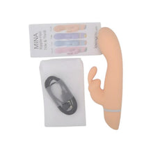 Vibrator rabbit LovingJoy MINA THRILL G-SPOT, din silicon, 5 funcții de vibrație, rezistent la apă, culoare portocaliu(N12559)