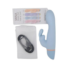 Vibrator rabbit LovingJoy MINA HAIL COME HITHER, din silicon, 5 funcții de vibrație, rezistent la apă, culoare albastru(N12562)