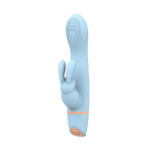 Vibrator rabbit LovingJoy MINA HAIL COME HITHER, din silicon, 5 funcții de vibrație, rezistent la apă, culoare albastru(N12562)
