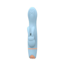 Vibrator rabbit LovingJoy MINA HAIL COME HITHER, din silicon, 5 funcții de vibrație, rezistent la apă, culoare albastru(N12562)
