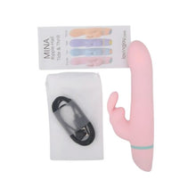 Vibrator rabbit LovingJoy MINA RIPPLE, din silicon, cu funcție de rotație, 5 funcții de vibrație, rezistent la apă, culoare roz(N12561)