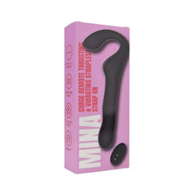 Vibrator dublu MINA Surge Remote, strap-on fără ham, control prin telecomandă, 3 funcții de penetrare automată, 23.8 cm, negru