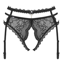 Chilot sexy Obsessive - Pearl Love Garter Belt, negru XS/S