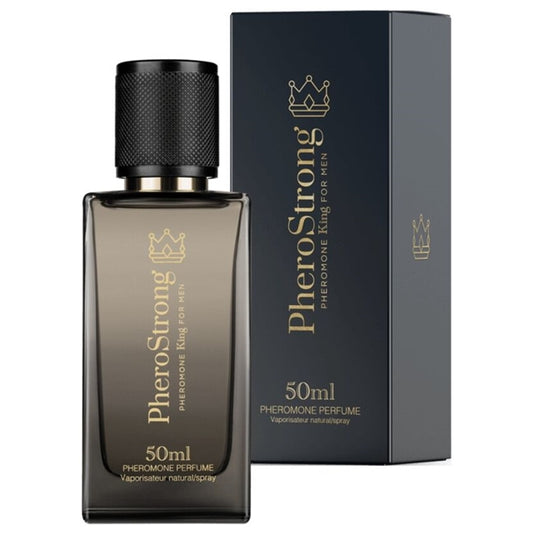 Parfum cu feromoni PHEROSTRONG King, pentru bărbați, note de scorțișoară, patchouli și lemn de santal, 50 ml