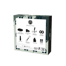 Set erotic DREAMTOYS Pleasure Box - Love To Play For Him, cu masturbator vibrator, ou masturbator, inel de penis și lubrifiant (cutie verde)