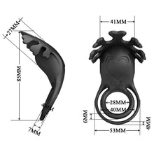 Inel vibrator pentru penis PRETTY LOVE - RUBEN, din silicon, negru, 7 functii de vibrare