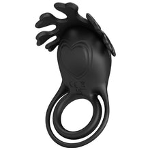 Inel vibrator pentru penis PRETTY LOVE - RUBEN, din silicon, negru, 7 functii de vibrare