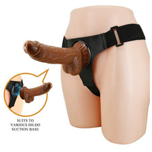 Ham Strap-On PRETTY LOVE universal cu dildo realist inclus MICHEAL, culoare maro, 20 cm