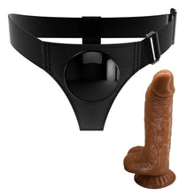 Ham Strap-On PRETTY LOVE universal cu dildo realist inclus MICHEAL, culoare maro, 20 cm
