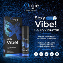 Gel ORGIE Sexy Vibe! Liquid Vibrator, pentru stimulare clitoris si excitare, efect incalzire si furnicaturi, albastru, 15 ml