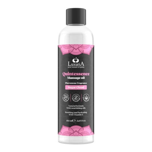 Ulei de masaj LUXURIA Quintessence Sugar Cloud, cu vitamina E și feromoni, cu aromă dulce, 150 ml