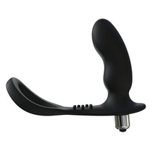 Plug anal RevPro - Vibrating Prostate Massager with Cock Ring, din silicon, 10.5 cm, culoarea neagra