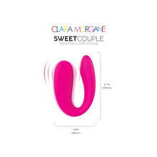 Vibrator Clara Morgane - SWEET COUPLE, pentru stimularea punctului G si a clitorisului, cupluri, roz, cutie albastra
