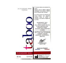 Gel TABOO, pentru excitare, stimulare clitoris, orgasm intens, 30 ml