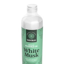 Ulei de masaj TANTRAS White Musk, cu vitamina E și uleiuri naturale, aromă de iasomie, santal și vanilie, 150 ml (verde)