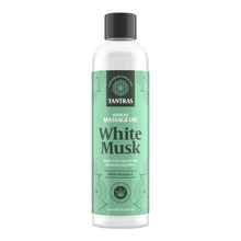 Ulei de masaj TANTRAS White Musk, cu vitamina E și uleiuri naturale, aromă de iasomie, santal și vanilie, 150 ml (verde)