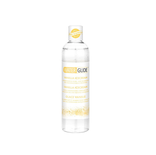 Lubrifiant gel Waterglide Vanilla Ice Cream, aroma de vanilie, foarte alunecos, pe baza de apa, 300 ml