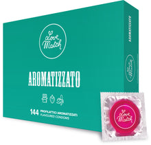 Prezervative profesionale, Love Match Aromatizzato, arome de ciocolata, capsuni si banane, 144 buc