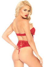 Lenjerie Set 2 piese cu fundita, Leg Avenue, model 81575, roșu, mărime S/M