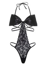 Lenjerie teddy cu funda satin, Leg Avenue, model 89193, negru, mărime universală