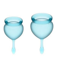 Cupa menstruala, Satisfyer Feel Good, culoare bleu, 1 cutie x 2 buc
